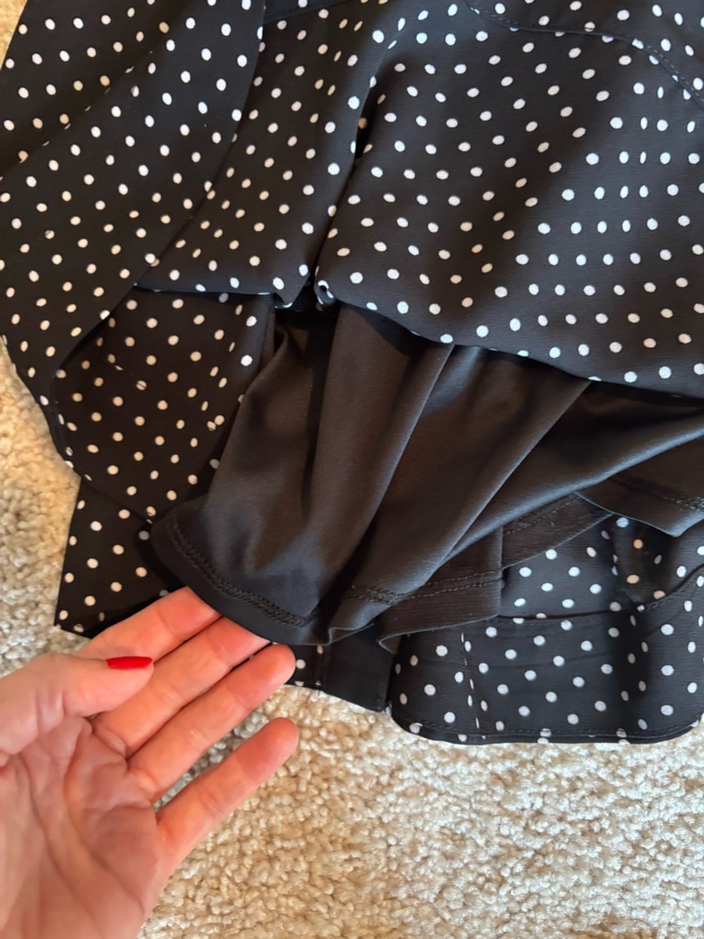 EUC Express Long-Sleeve Black and White Polka Dot Shirt Dress - Picture 7 of 7